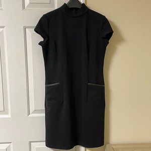 Liz Claiborne Petite High-Neck Cap-Sleeve Black Dress